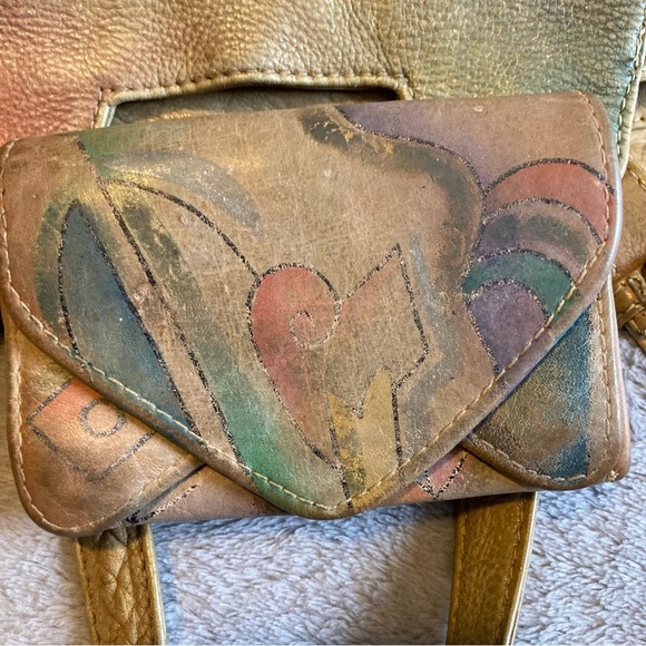 Great American Leatherworks Handpainted Shoulder Bag and Matching Wallet - Picture 14 of 15